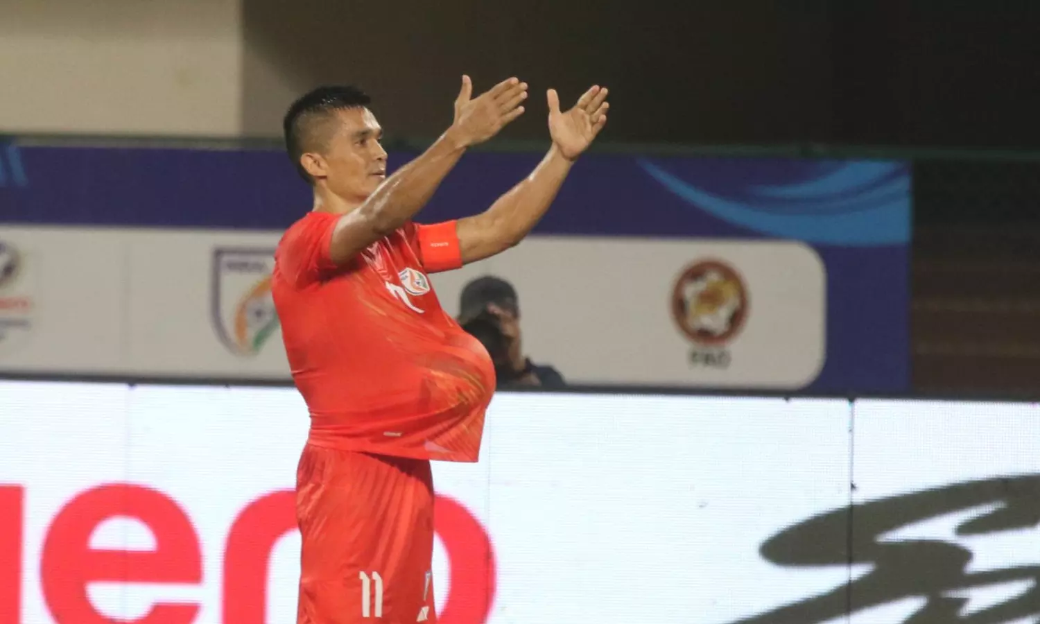 Sunil Chhetri announcing that theyre expecting a baby (Image via AIFF) Sunil Chhetri announcing that theyre expecting a baby (Image via AIFF)