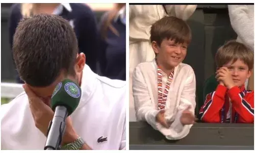 Novak Djokovic tears up on looking at his son after Wimbledon defeat: Watch
