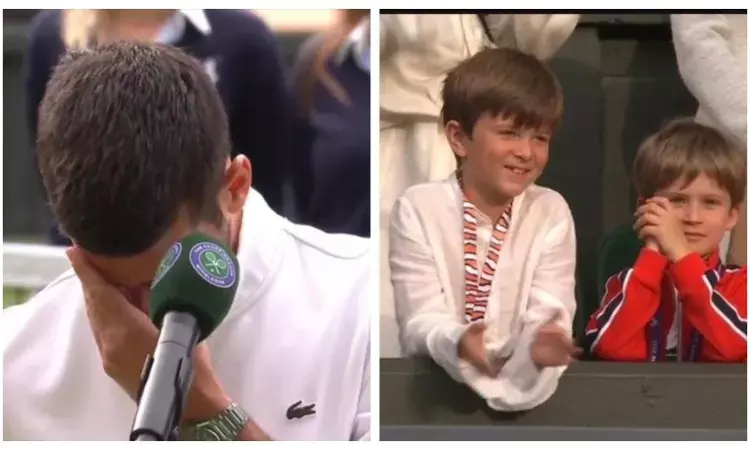 Novak Djokovic tears up on looking at his son after Wimbledon defeat: Watch