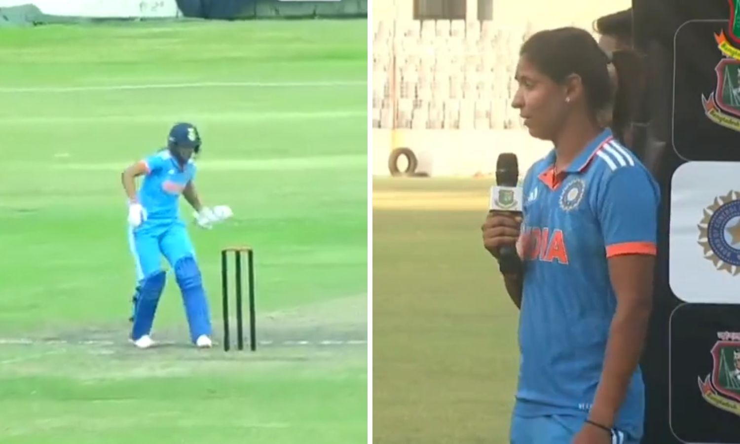 WATCH: Indian Skipper Harmanpreet Kaur Breaks Stumps In Anger