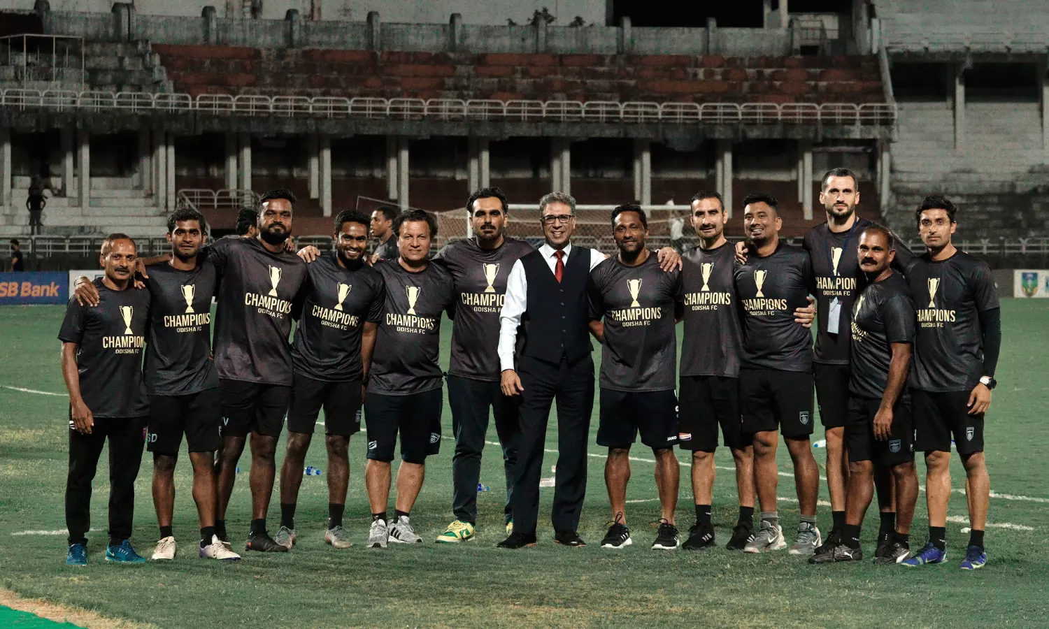 Raj Athwal with club staff(Image via OFC)