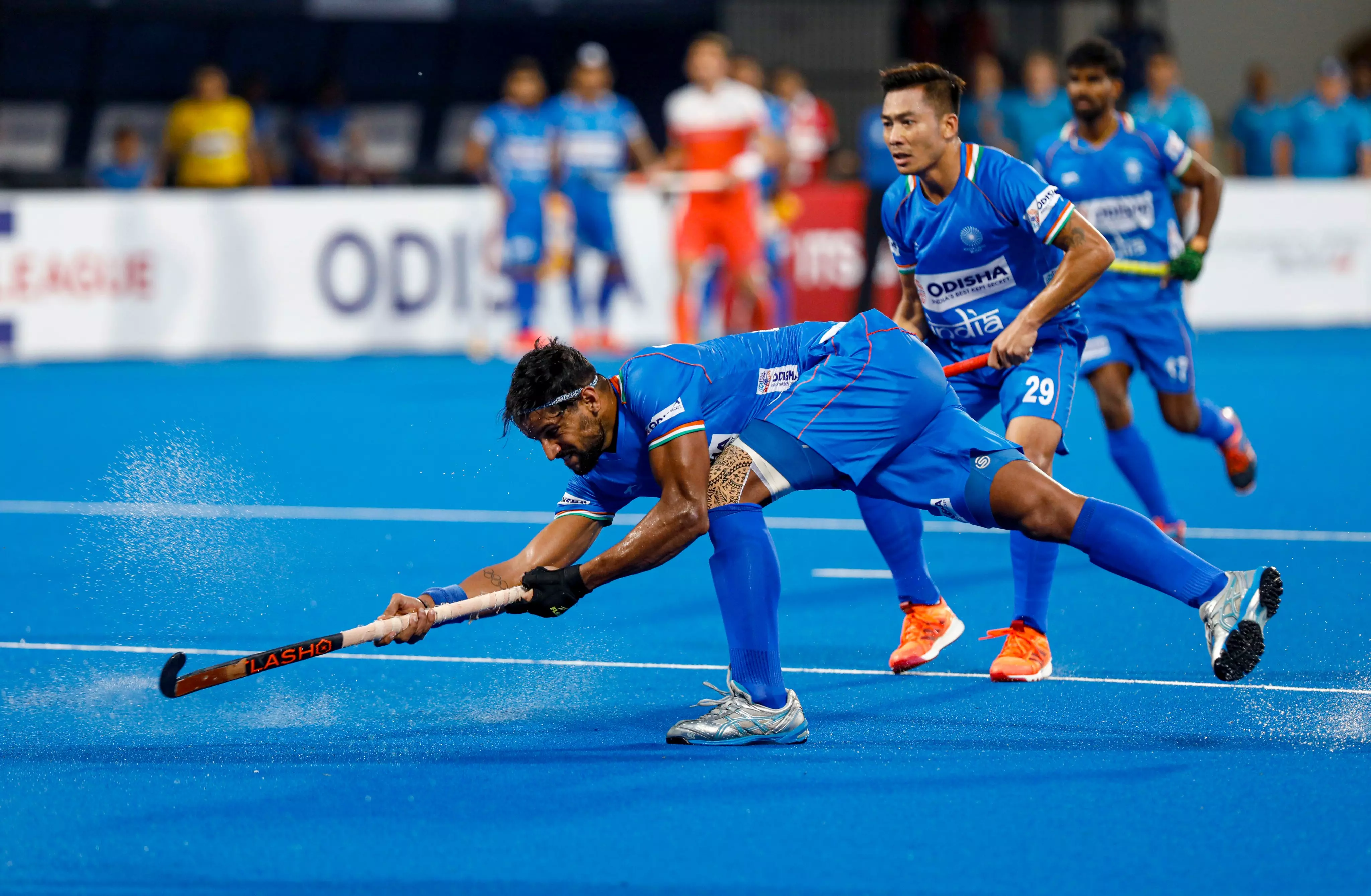 Indias drag-flick specialist Rupinder Pal Singh scoring a goal against the Netherlands in the FIH Pro League on January 19, 2020. Indias drag-flick specialist Rupinder Pal Singh scoring a goal against the Netherlands in the FIH Pro League on January 19, 2020.