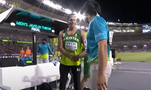 How Neeraj Chopra and Arshad Nadeem bond over beating Europeans