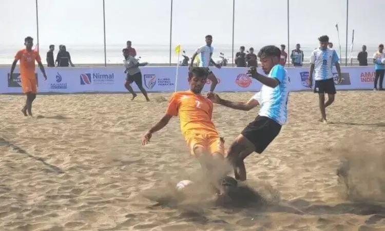 Beach Soccer gears up for debut at National Games 2023 in Goa Beach Soccer gears up for debut at National Games 2023 in Goa