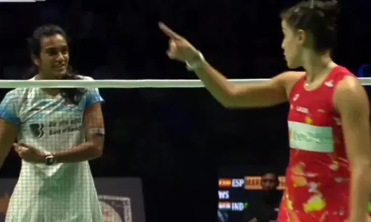WATCH: PV Sindhu, Carolina Marin receive yellow card after heated argument WATCH: PV Sindhu, Carolina Marin receive yellow card after heated argument