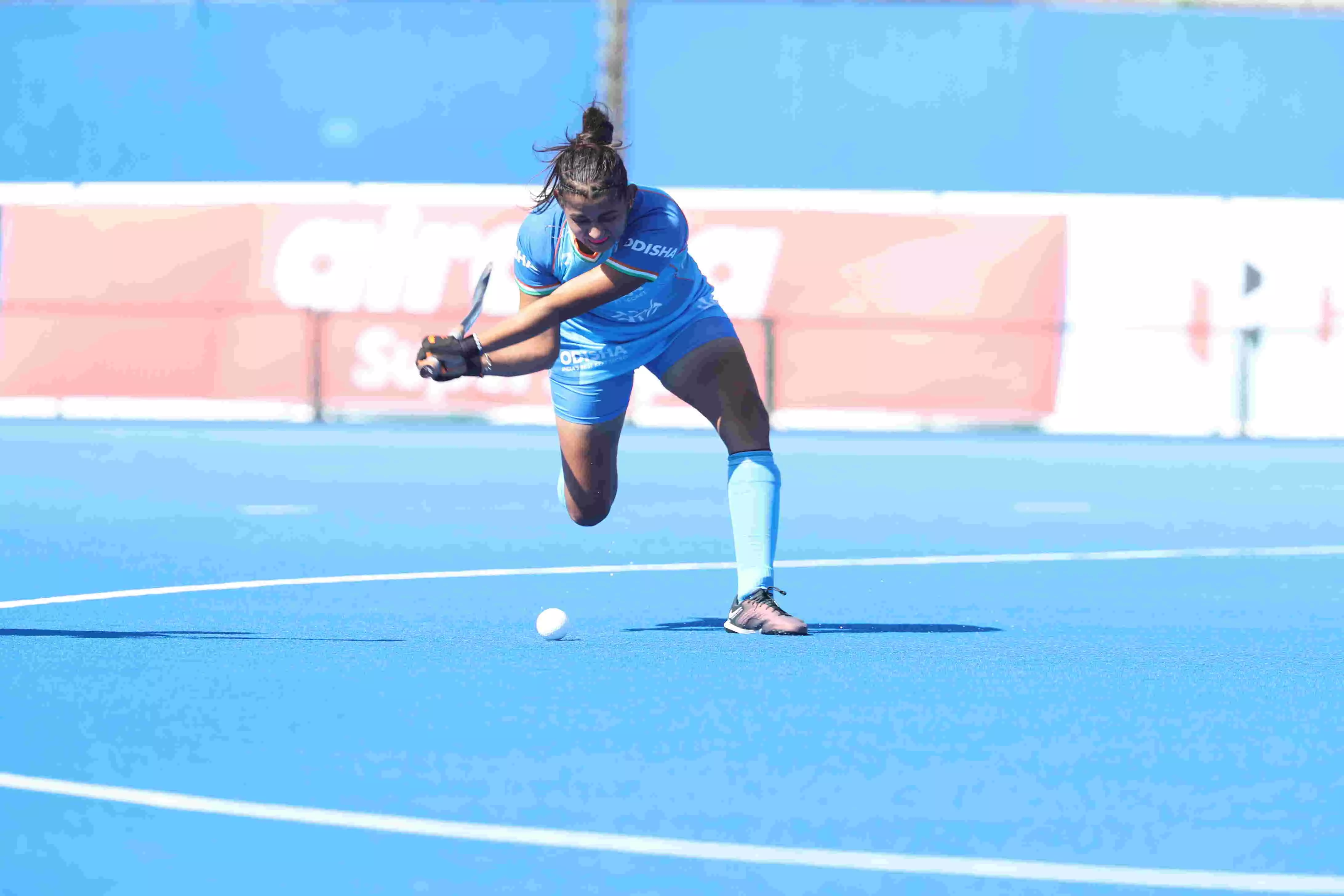 Neelam in action during a match. 