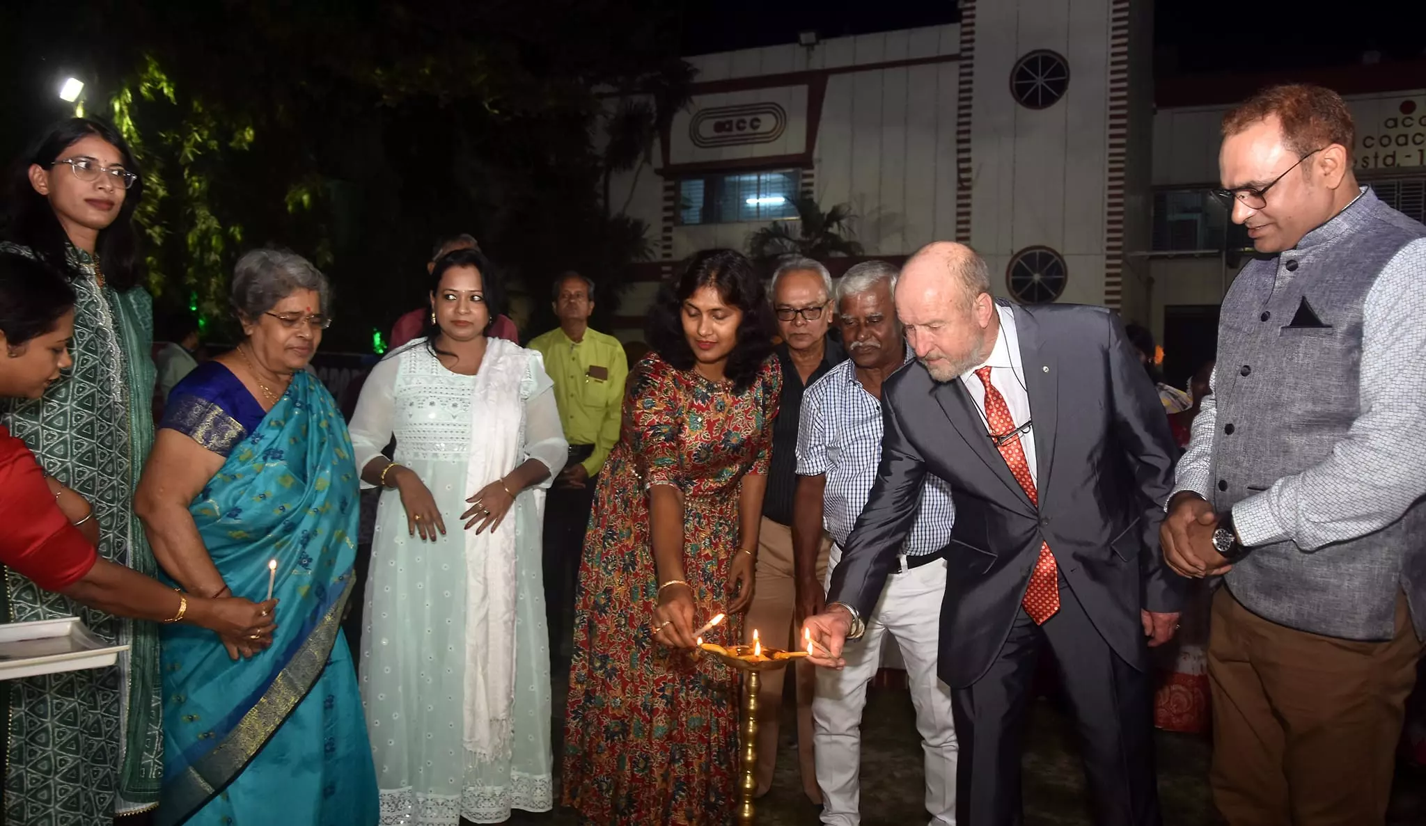 Olympian Soma Biswas and sports scientist Dr. Klaus-Peter Herm inaugurating the synthetic track of the Athletics Coaching Camp in Sodepur, North 24 Parganas, on December 3. 