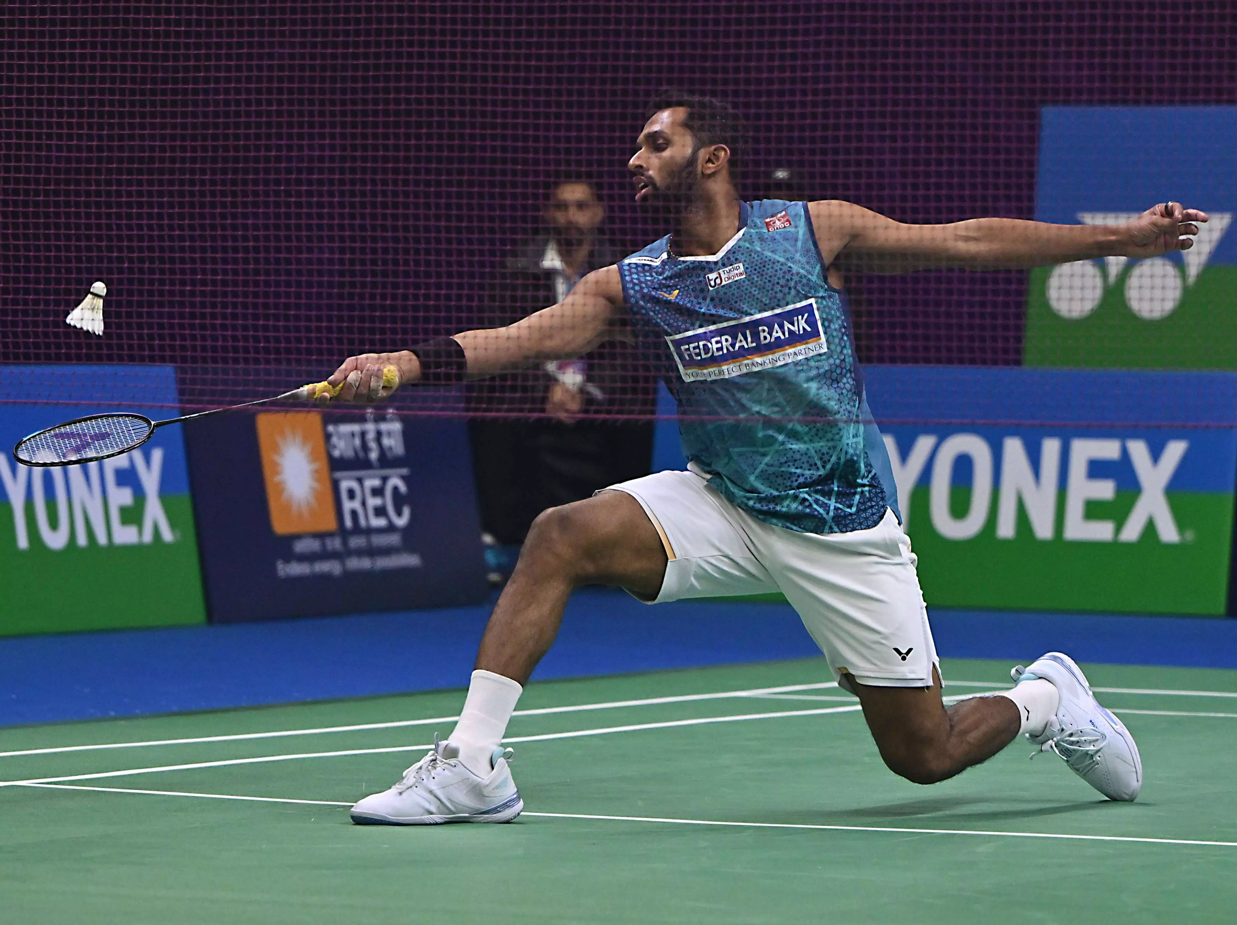 HS Prannoy in action against World No. 2 SHI Yu Qi of China
