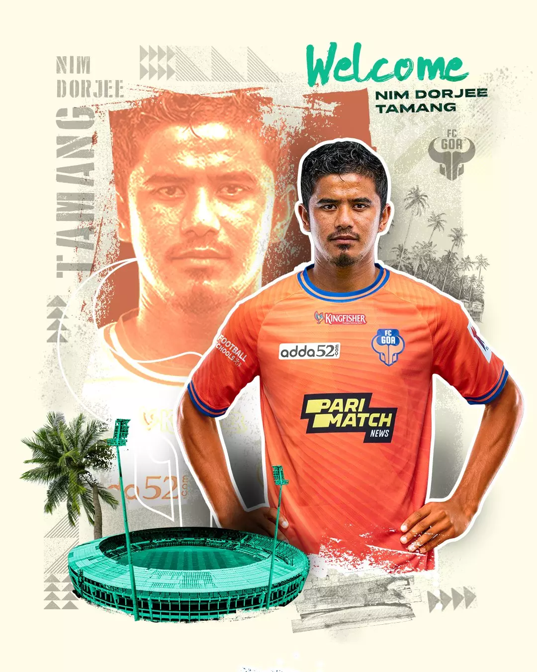 FC Goa welcoms Nim Dorjee Tamang with this social media post. 
