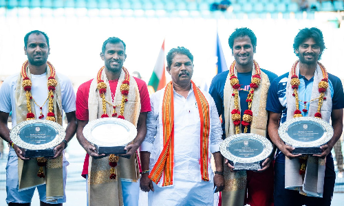 Davis Cup stars felicitated at the inauguration of Bengaluru Open 2024