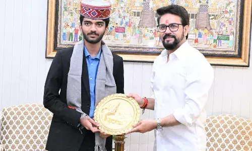 Sports minister Anurag Thakur felicitates D Gukesh for FIDE Candidates triumph