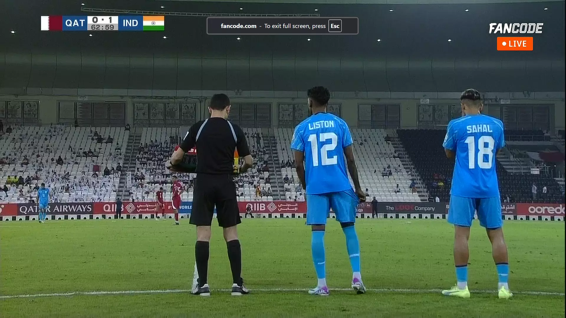 First change for India. (Photo Credit: FanCode)