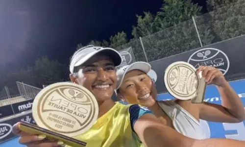 Rutuja Bhosale-Fangran Tian triumphs in womens Doubles at ITF W35 Tauste