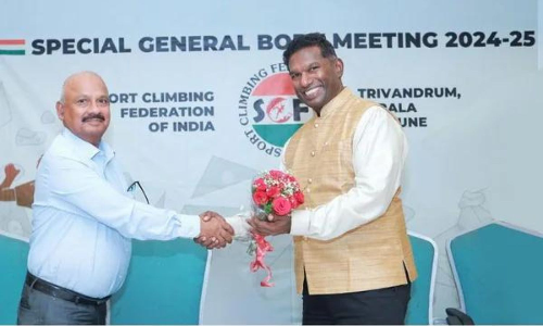 Rajmohan Pillai was elected as president of Sport Climbing Federation of India