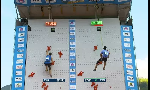 Deepu Gowda sets new speed climbing national record