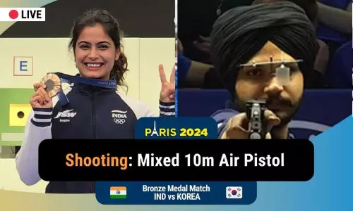 Olympics 2024 Shooting: Sarabjot-Manu win bronze medal at air pistol mixed team - Highlights