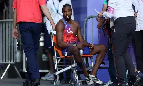 Olympics 2024: Covid-19 positive Noah Lyles wheeled off after winning 200m bronze