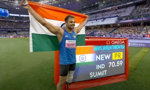 Sumit Antil breaks Paralympic record twice to win gold in Javelin Throw