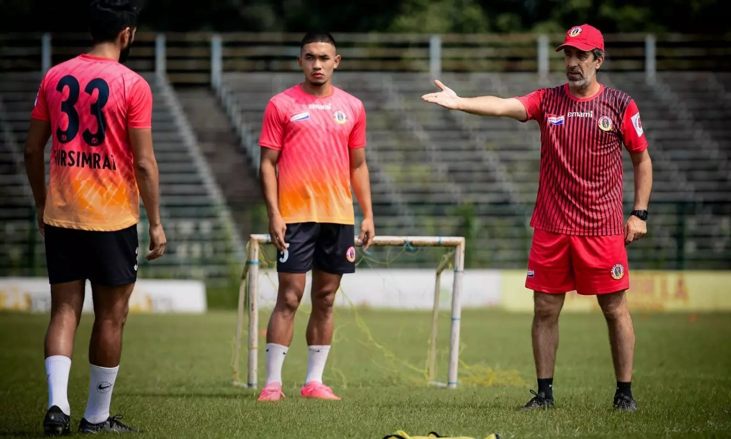 Oscar Bruzon during a training session at the East Bengal ground on October 20, 2024.  