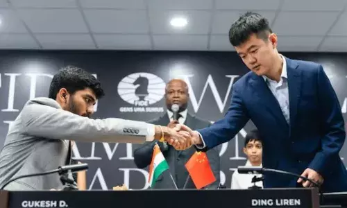 World Chess Cship: D Gukesh plays out a draw against Ding Liren in 2nd round World Chess Cship: D Gukesh plays out a draw against Ding Liren in 2nd round