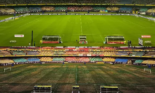 Dance damages field of play, Blasters protest Kaloor Stadium neglect