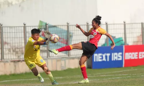 East Bengal in action in the Indian Womens League East Bengal in action in the Indian Womens League
