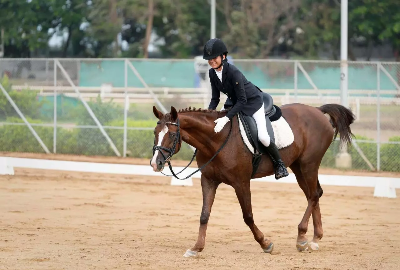 13-year-old Inaara Mehta Luthria, was crowned the national childrens champion in Dressage. (Photo credit: Special arrangement) 13-year-old Inaara Mehta Luthria, was crowned the national childrens champion in Dressage. (Photo credit: Special arrangement)