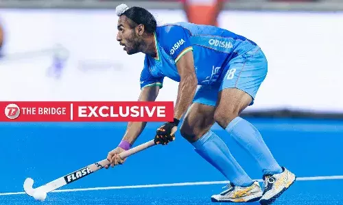 Rajinder Singh in action against Germany at the 2024-25 FIH Pro League Rajinder Singh in action against Germany at the 2024-25 FIH Pro League