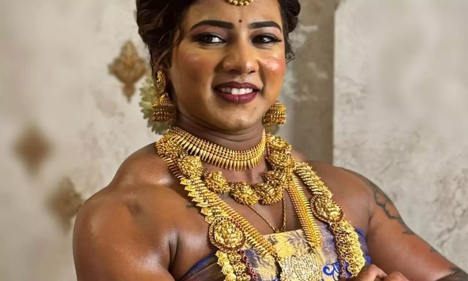 Bodybuilder bride Chitra Purushottam’s viral wedding look sparks debate Bodybuilder bride Chitra Purushottam’s viral wedding look sparks debate