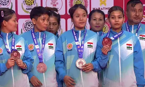 Indian womens Sepak Takraw quad team won bronze medal at the World Cup in Bihar