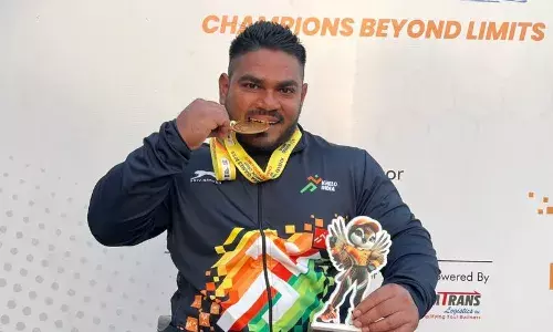 Jhandu Kumar set national record in mens 72kg para powerlifting