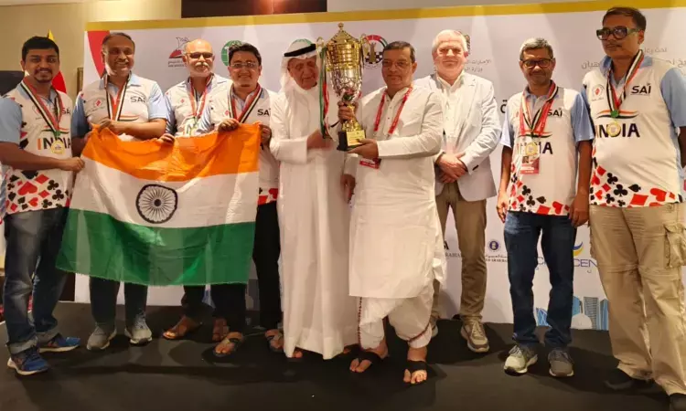 India after winning gold at 2025 Bridge Asia & Middle East Cships