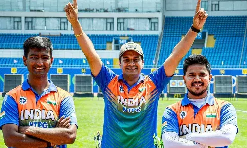 Indian compound archery team