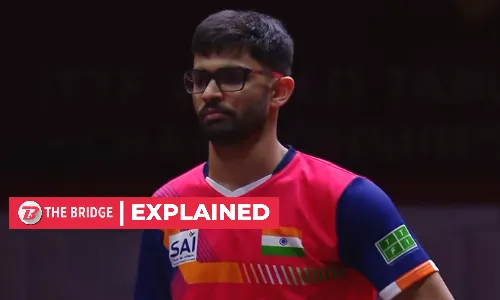 Manush Shah had his serves called hidden at the 2025 ITTF World Championships
