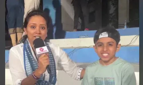 Achintya (right) got his poster signed from Neeraj Chopra on his birthday