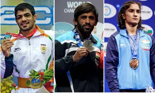 Sushil Kumar, Bajrang Punia and Vinesh Phogat