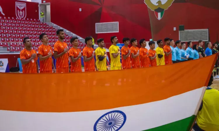 The Futsal Tigers turned the tables to beat Mongolia 3-0 in the final Group A fixture. (Photo credit: AIFF)