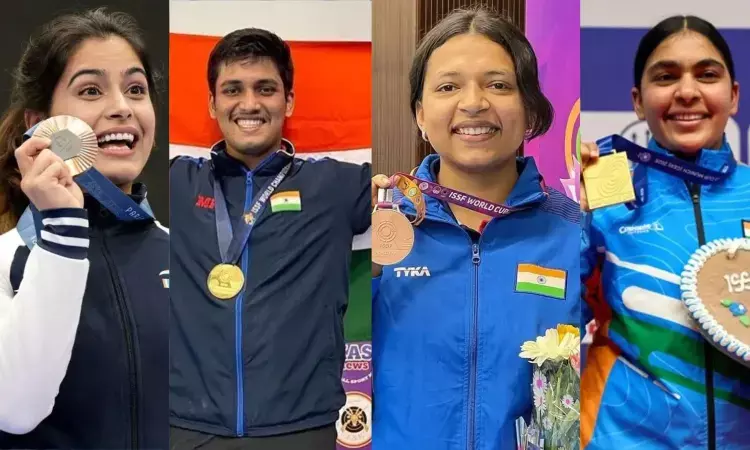 Manu Bhaker, Rudrankksh Patil, Sift Kaur Samra, Suruchi Singh Phogat