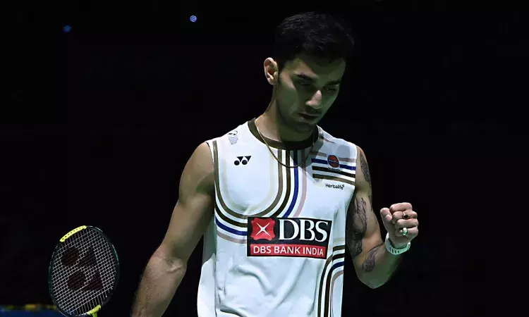 Lakshya Sen in action at 2026 India Open
