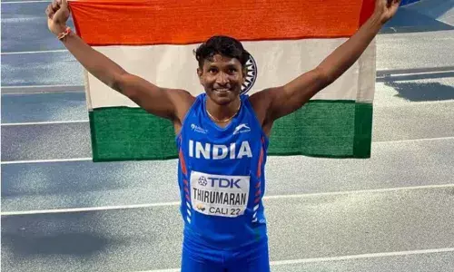 Selva Prabhu Sets National Indoor Record with 17.05m Jump at NCAA Championships