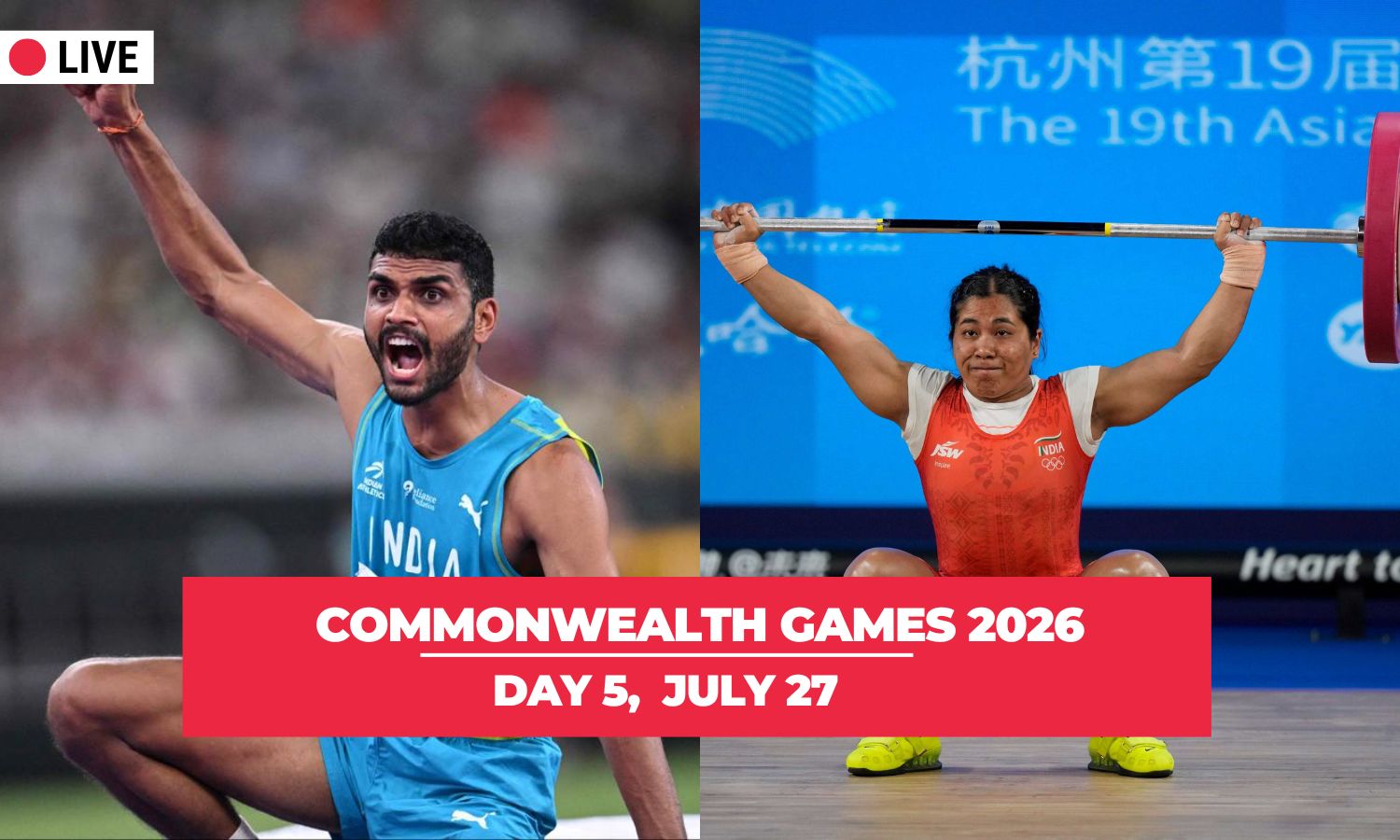 Commonwealth Games 2026 Day 5 LIVE: Bindyarani, Sarvesh headline India’s challenge