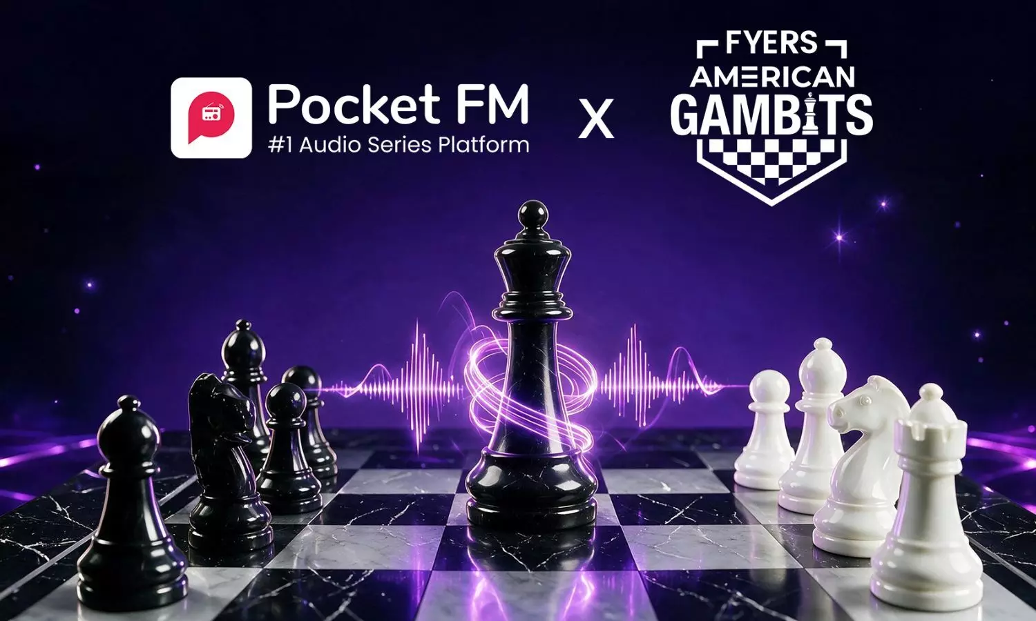 Pocket FM Partners with FYERS American Gambits for Global Chess League 2026 Pocket FM Partners with FYERS American Gambits for Global Chess League 2026
