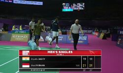 mens Singles: Ayush crashes out mens Singles: Ayush crashes out
