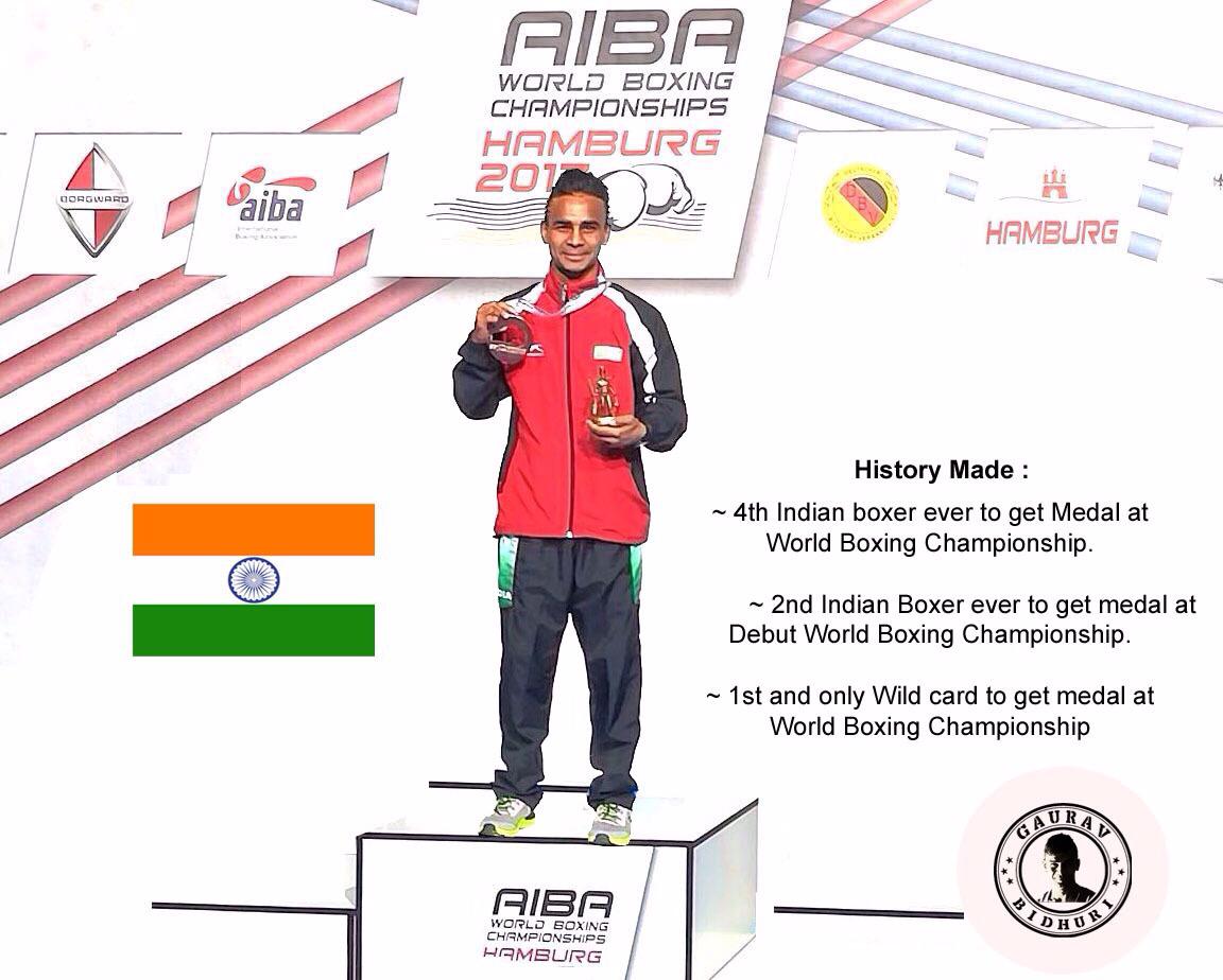Gaurav Bhiduri with his World Championship medal in 2017