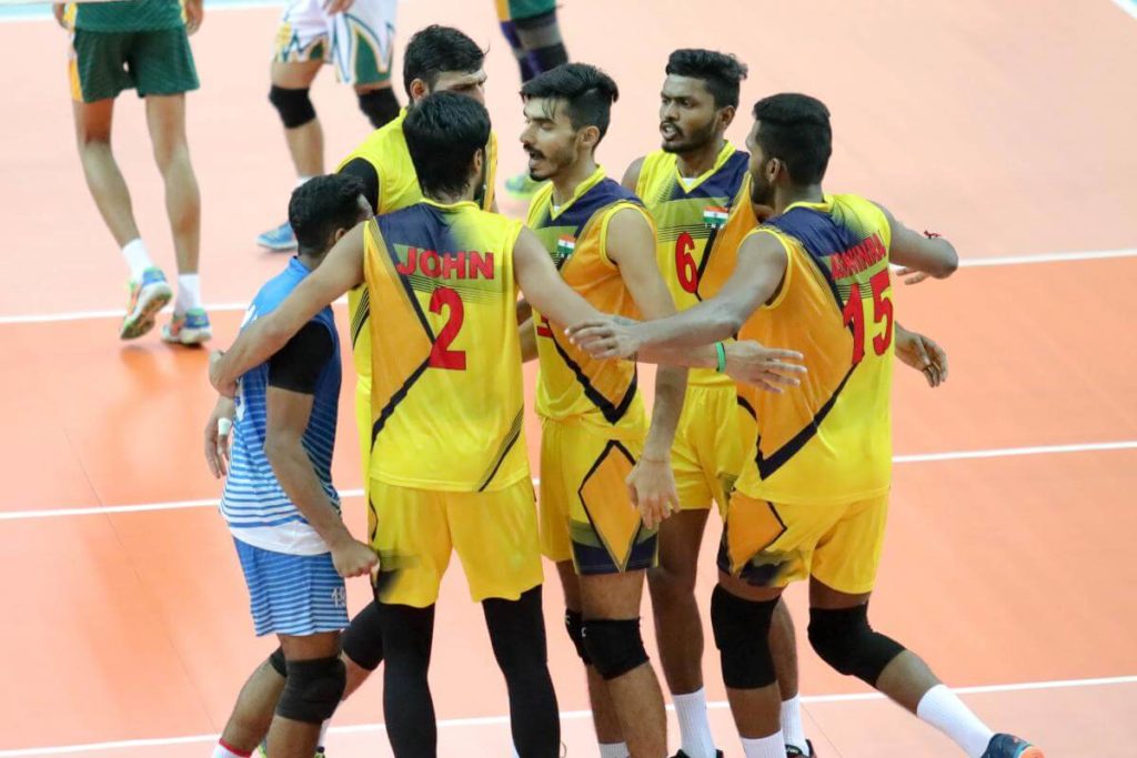 The Indian volleyball team at the Asian U-23 Volleyball Championships