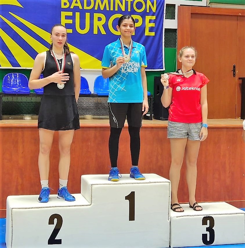 Indian Junior shuttler Samiya Imad Faruqui won gold in Women's Singles at the Bulgarian Junior International Championships on Sunday