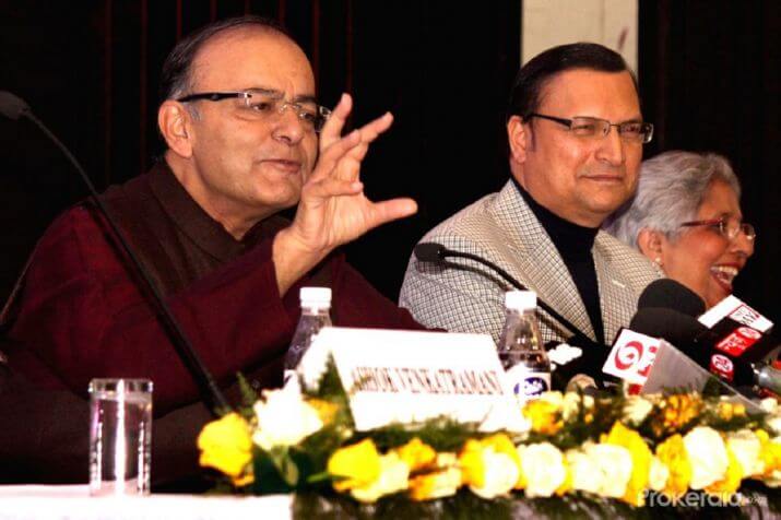 The current president of DDCA, Rajat Sharma with Arun Jaitley