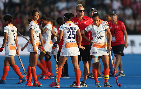 Sjoerd Marijne with Indian women's hockey team