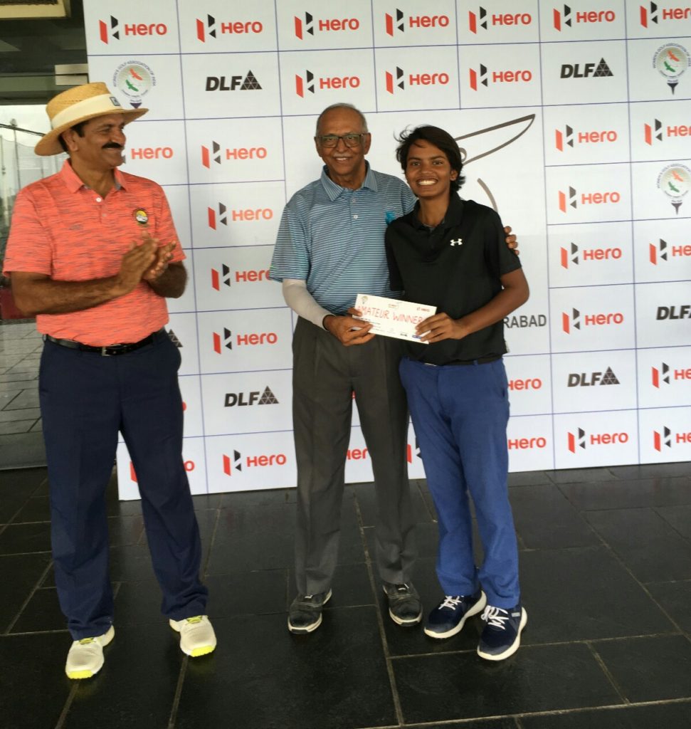 Sneha Singh after winning the 11th leg of the Hero Women’s Pro Golf tour