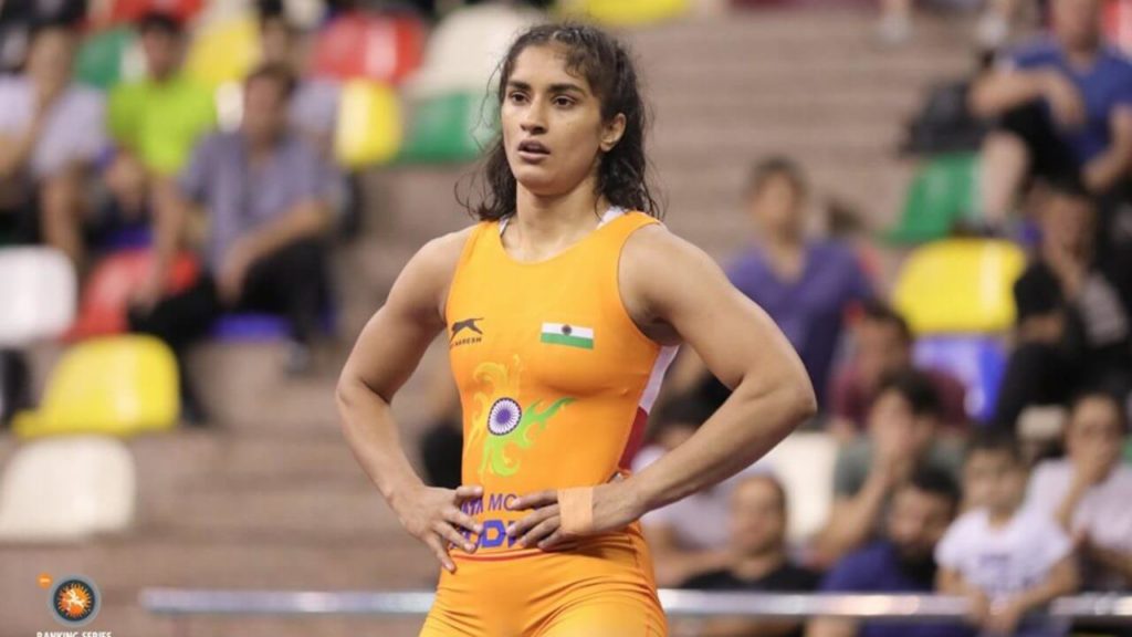  Vinesh Phogat stayed back in India to train at the Pratap Sports School in Kharkhoda with the male wrestlers  